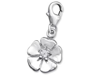 Sterling Silver Flower Clip on Charm