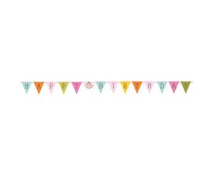 Tea Time Pennant Ribbon Banner Happy Birthday