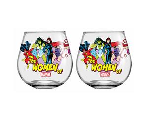 The WOMEN of MARVEL Set of 2 GLOBE GLASSES