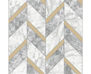 Tiling on a Roll Carrara Tile Wallpaper Grey / Gold Holden 89340