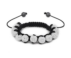 Unisex Bling Bracelet - ELEVEN BALLS outside - Black