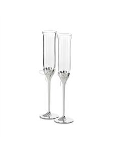 Vera Wang Wedgwood Love Knots Silver Toasting Flute Pair