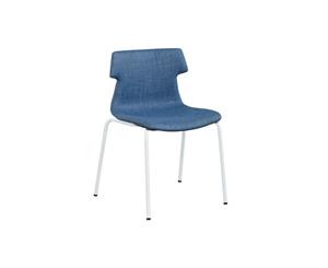 Wave Fabric Chair - 4 Legged White - blue
