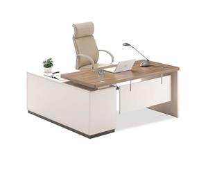 Wilder Executive Office Desk + Right Return - 180cm - Walnut + Warm White