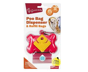 Yours Droolly Dispenser Red Bone with 30 Bags