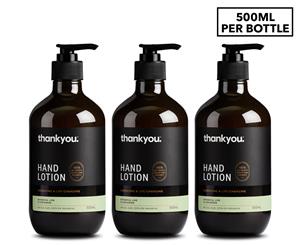 3 x Thankyou. Hand Lotion Lime & Coriander 500mL