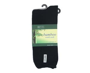 6 Pairs Men's Thick Bamboo Heavy Duty Work Tough Socks Warm Thermal Hiking Camp - Black