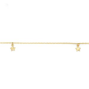 9ct Gold 27cm Star Charm Anklet