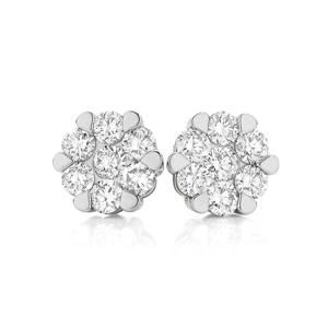 9ct Gold Diamond Cluster Stud Earrings