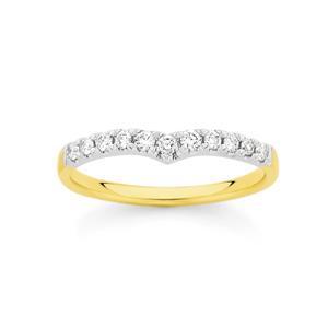 9ct Gold Diamond Curved Band