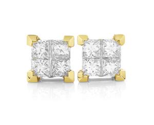 9ct Gold Diamond Studs