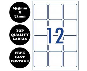 A4 Self Adhesive Address Labels Laser Inkjet Print Mailing Sticker [12 Per Page]