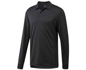 Adidas Essentials Long Sleeve Polo - Carbon - Mens