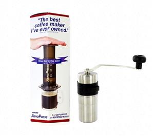 Aerobie Aeropress Coffee Maker System In A Box + Porlex Mini Ceramic Mill Grinder