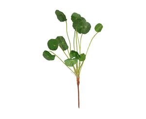 Artificial Fake Leaves Greenery Foliage Branch Leaf Bush Grass Bunch Decor [Design Leaf Bush - Hibiscus (39cm)]