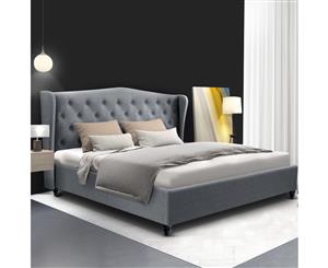 Artiss King Size Bed Frame Base Mattress Platform Fabric Wooden Grey PIER