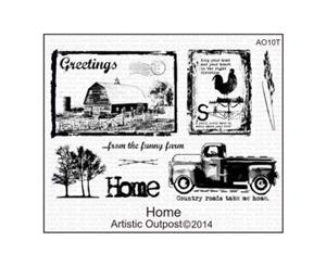 Artistic Outpost Cling Stamps 9In.X7in. Home