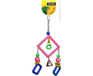 Avi One Bird Toy Acrylic Diamonds with Bell