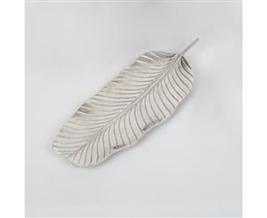 BANANA Small 39cm Long Decorative Leaf - Nickel
