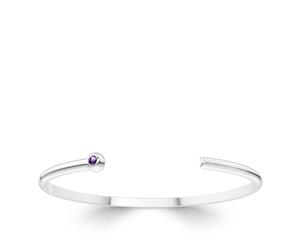 BIXLER Fine Amethyst Cuff Bracelet For Women In Sterling Silver - Sterling Silver