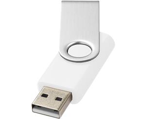 Bullet Rotate Basic Usb Flash Drive (White/Silver) - PF1524