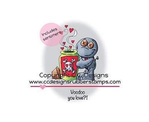 C.C. Designs - Doodle Dragon Cling Stamp 2.5 Inch X3 Inch - Voodoo Love