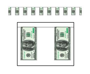 Casino/Card Night One Hundred Dollar Bill Pennant Banner