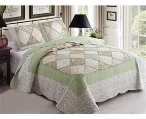 Chic Microfibre Coverlet / Bedspread Set Comforter Patchwork Quilt for Queen King Size bed 230x250cm 15#