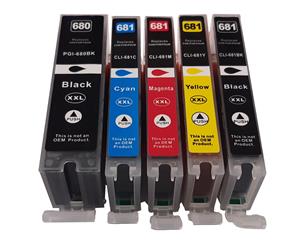 Compatible Canon PGI-680XXL CLI-681XXCL Multi Inkjet Cartridge 5-Pack