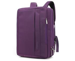 CoolBELL 17.3 Inches Convertible Laptop Messenger Bag Shoulder Bag Canvas Backpack-Purple