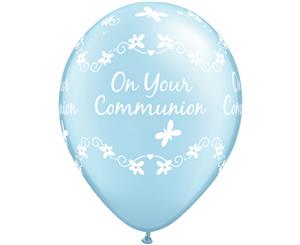 Creative Party 12 Inch Butterfly Design Communion Balloons (Pearl Blue) - SG4847