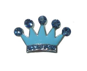 Crown Crystal Slide Charm - Light Blue