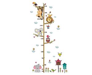 Cute Zoo Height Wall Stickers Decals (Size 105cm x 57cm)