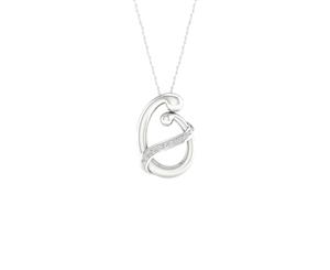 De Couer Sterling Silver Diamond Mom and Child Necklace (1/20CT TDW H-I Color I2 Clarity)