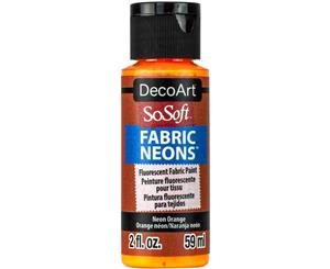 Deco Art SoSoft Fabric Neons Acrylic Paint 2oz - Neon Orange