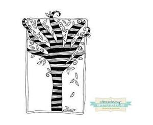 Donna Downey Cling Rubber Stamps 4 Inch X7 Inch Striped Tree Of Life