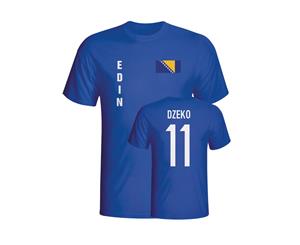 Edin Dzeko Bosnia Flag T-shirt (blue)