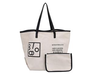 Fashion Letter Women's Tote Bag - White