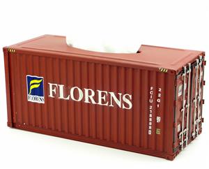 Florens Vintage Metal Shipping Container Tissue Box