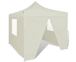 Foldable Tent 3x3m with 4 Walls Cream Outdoor Marquee Gazebo Pavilion