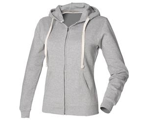 Front Row Womens/Ladies Zip Through Hooded Sweatshirt / Hoodie (Heather Grey) - RW507