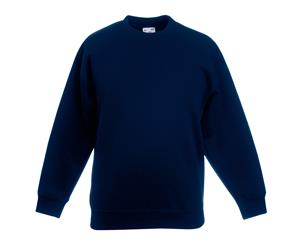 Fruit Of The Loom Childrens Unisex Set In Sleeve Sweatshirt (Deep Navy) - BC1366