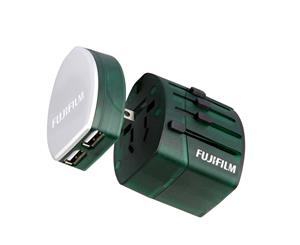 Fujifilm World Trip Dual USB Charger and Travel Adaptor Green