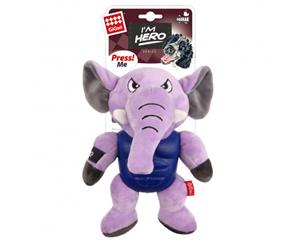 Gigwi I'M Hero Tpr Armor Elephant Tpr / Plush With Sque