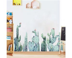 Green Cactus Plant Decals Wall Sticker (Size 113cm x 59cm)