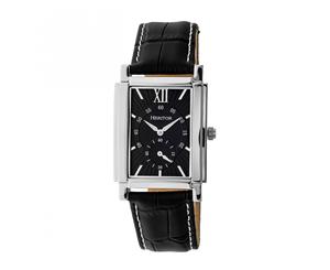 Heritor Automatic Frederick Leather-Band Watch - Silver/Black