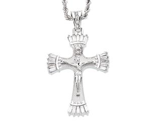 Iced Out Bling Hip Hop Chain - HOLY CROSS - Silver