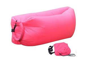 Inflatable Lazy Air Lounger Chair Sleeping Camping Bed Beach Sofa Bag Hiking AU Pink