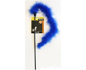 Interactive Cat Wand Stick Play Toy - Blue Feather (Pet One)