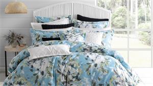 Jessica Blue Super King Quilt Cover Set